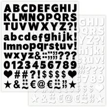 5张A-Z A-Z 0-9热转印乙烯基贴纸，带爱心和星星图案 | 黑白基础款 | 可用于DIY服装、包包、靠垫、鞋子和帽子 - 黑色 - 查看 2