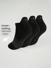 3 Pairs Arch Support Everyday Socks Gym - Black - View 2