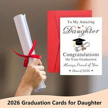 1/3Pcs 2026 Graduation Gift For Her - 2026 High School & College Graduation Card, Gift For Daughter, Best Gift For Girls, Graduation Class Pride Card With Envelope - A - View 3