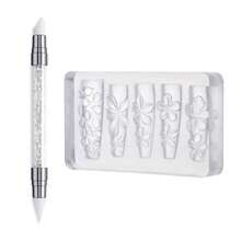 3D Sculpted Flower Molds, Silicone Nail Art Molds, High-Quality Reusable DIY Nail Art, Phone Case, And Stationery Craft Molds, Exquisite Floral Designs, Ice Flower Lily, Five-Petal Flower 3D Sculpted Relief Decorations. - Clear - View 13