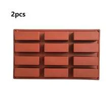 2pcs Rectangular Silicone Granola Energy Bar Mold, Deep Baking Chocolate Protein Bar/Nutrition Bar/Oat Bar/Cheesecake/12-Cavity Butter Mold - View 12