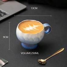 Cốc cà phê men sứ màu xanh và đỏ chuyển sắc, cốc trà sáng/chiều thanh lịch, quà tặng cho mẹ, bạn bè, người yêu. - Nhiều màu - Xem 7