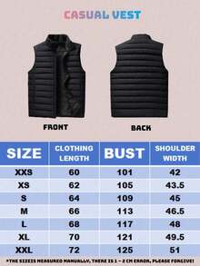 1pc Men's Sleeveless Jacket, Stand Collar, Warm & Fashionable Versatile Outerwear, Autumn/Winter, Thermal Lined Jacket - Black - View 6