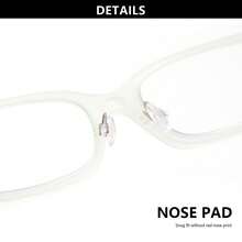 1pc Rectangular Reading Glasses, Minimalist Solid Color Frame, Comfortable Nose Pad, Suitable For Men And Women For Daily Reading And Office Wear - White - View 7