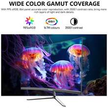 Gawfolk 24.5 Inch Black Curved Gaming Monitor, FHD 1080P PC Monitor, 120Hz 1ms MPRT Computer Display, 98% SRGB Gamut & 178° Wide Viewing Angle, Bezel-Less Ultra Slim Screen With Built-In Speakers, VGA Port & 75x75mm VESA Wall Mountable Design, Premium Monitor Gaming Equipment, Versatile For PC Computer, PC Gaming, TV Viewing, Office Work And Multimedia Entertainment, Ergonomic Curved Display For Desktop Home Use - 英規插(220-240V) - 查看 3