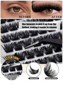 Bộ mi giả D Curl 448/384/320 sợi, kèm keo dán mi, cọ mi và nhíp. Dễ sử dụng cho người mới bắt đầu, tạo hiệu ứng mi mềm mại, tự nhiên, bồng bềnh và dày dặn. Mi giả tự nối, phù hợp với nhiều hình dạng mắt. - Nhiều màu - Xem 10