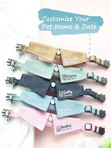 Customized Pet Collar - Personalized Name & Photo, Anti-Choke Safety Buckle With Bell, Photo Frame Icon & Date Customization, Soft Dog & Cat Collar - Ideal For Weddings, - Multicolor - View 4