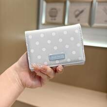 2026 New Polka Dot Women's Wallets, PU Bags,Women's Short Zipper Wallets, Coin And Cardholders, Portable Cash Bags,Women's Styles,Suitable For White-Collar Workers,Collegestudents,Business Commuting, Office Use,Women's Wallets, Teacher Gifts, Ideal Gift - 米白 - 查看 9