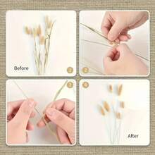 60pcs 16.5 Inch Artificial Red Bunny Tails, Home Decor Fake Bunny Tails Stems, Suitable For Boho Floral Arrangements, DIY Crafts, Home Kitchen And Wedding Decor, Christmas, Thanksgiving, Wreath Making - White-brown - View 4