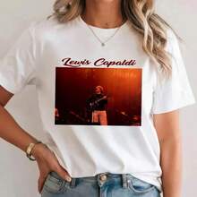 Lewis Capaldi UK Tour 2026 T-Shirt Indie Music Fan Concert Singer Gift Tee Top - White - View 1