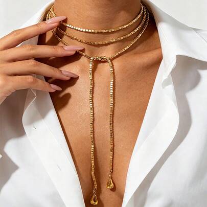 1 chiếc vòng cổ dài sang trọng đính hạt ngọc trai giả CCB lấp lánh, mặt dây chuyền tua rua hình đĩa kim loại cá nhân hóa dành cho nữ, thích hợp cho các bữa tiệc, làm quà tặng và đeo hàng ngày (Màu sắc và chất liệu có thể khác so với sản phẩm thực tế)