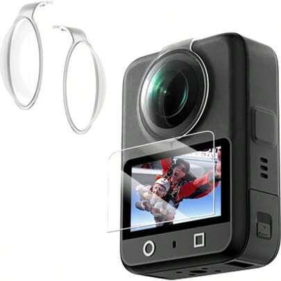 Miếng dán màn hình + Miếng dán bảo vệ ống kính PC cho OSMO 360, Miếng dán màn hình cường lực Ultra HD 9H chống trầy xước, Chỉ tương thích với bộ phụ kiện OSMO 360.