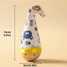 1pc Cartoon Print Roly-Poly Cat Toy With Feather Wand, Automatic Swinging Motion Without Battery, Amusing Distraction Toy For Cats To Play And Exercise Instincts, Durable & Material Suitable For All Cat Breeds And Sizes - View 12