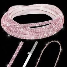 Striscia di diamanti e strass per auto 5m/rotolo, autoadesiva senza calore, adatta per carrozzeria, interni, decorazione, effetto strass personalizzato fai-da-te - Adesivo decorativo autoadesivo con strass a doppia fila - Visualizzare 16
