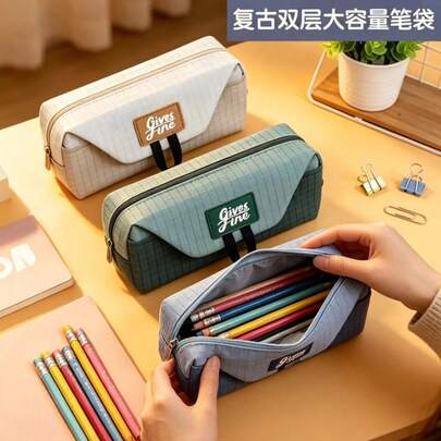 Hộp đựng bút chất lượng cao, dung tích lớn, thiết kế độc đáo, túi đựng văn phòng phẩm tối giản.