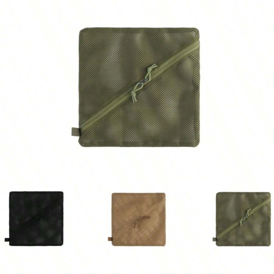 1PC Tactical Mesh Pouch Insert, Modular Utility Admin Pockets Travel Organizer EDC Zipper Pouch - Multicolor - View 1