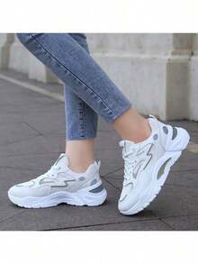 New Spring/Autumn Style, Women's Comfortable And Breathable Thick-Soled Casual Athletic Shoes, Tennis Shoes, Casual Sports Shoes - 白色 - 查看 2