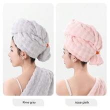 Asciugamani per capelli - Grigio + Rosa - Visualizzare 1