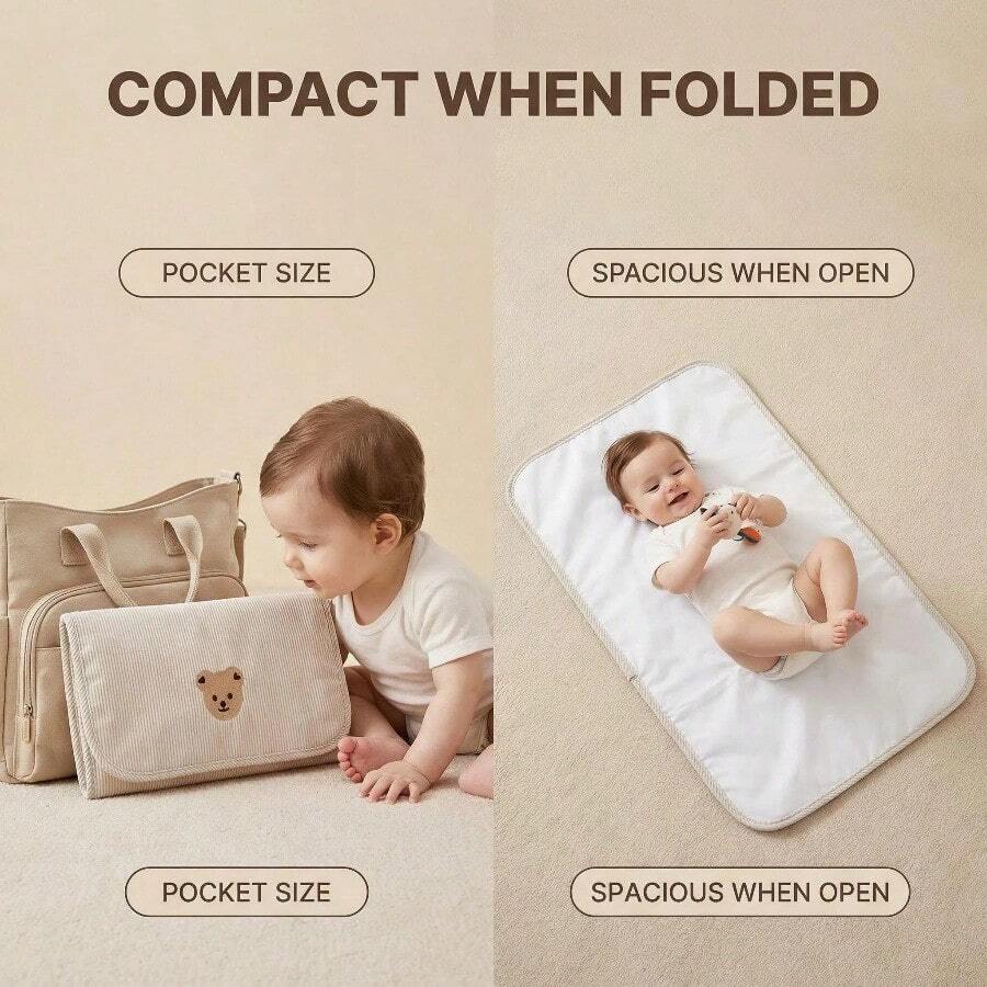 1pc Portable Foldable Baby Diaper Changing Pad, Travel Diaper Changing Mat - Multicolor - View 1