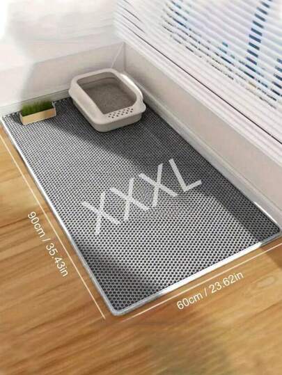 1 Pc Random Color Super Large Double-Layer Cat Litter Filter Pad, Anti Slip Washable Pad, Wear-Resistant, Scratch Resistant - Can Be Taken Out Of The Cat Litter Box, Used Under The Garbage Bin, Toilet, Foot Pad, And Next To The Cat's Nest