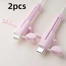 2pcs Compatible With Apple 18W/20W Charger Protective Case, Data Cable Protective Sleeve, Silicone Anti-Bending Original Charger Protective Cover, Suitable For Android And Apple Chargers (Compatible With Data Cable), Original Data Cable Protective Sleeve, Compatible With USB Charger Data Cable Protective Sleeve, Wire Organizer, Soft Silicone Data Cable Protective Tool, Charger Protective Cover - B - View 11