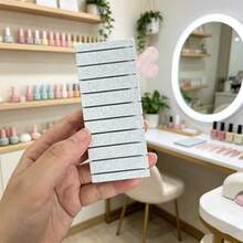1 pieza Caja de almacenamiento de 10 rejillas para placas de estampado de uñas de acrílico, organizador de escritorio para pegatinas de uñas, soporte portátil para exhibir tarjetas de color de esmalte de uñas - Multicolor - Ver 11