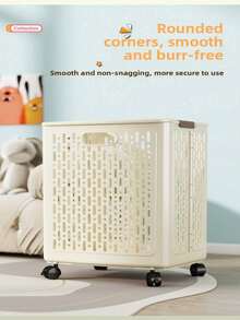 Large Foldable Wheeled Laundry Basket, Ceramic White, Pale Yellow, Multi-Functional Storage Container, Houndstooth Pattern Storage Bag, Dirty Clothes Basket, Fragrance Sachet, Absorbent Paper, Suitable For Storing Clothes And Miscellaneous Items, Especially Suitable For Bathroom, Balcony And Home Organization. - Multicolor - View 8