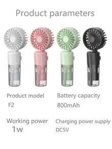 VIXILITOP 1pc Rechargeable Portable Mini Fan, 4 Wind Speed Adjustable, Can Be Hung Around Neck/Placed On Desk, Office Desktop Small Electric Fan, Outdoor, Travel, Office, Indoor Fan, Best Gift For Family, Friends, Loved Ones - Multicolor - View 7