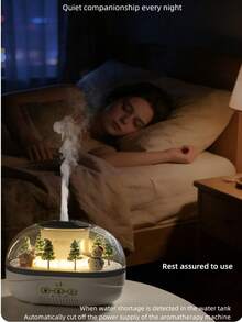 JFBONIN Magical Snowy Landscape Humidifier | Handmade Snowman Aroma Diffuser | Winter Wonderland Home Decor | Comfortable For Bedroom, Office And Outdoor - Mist - View 6