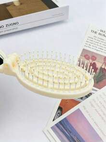 1pc Foldable Comb, Foldable Travel Mirror Comb Set, Round Pocket Size Comb, Mini Portable Massage Comb, Hair Styling And Smoothing Tool, Comb With Mirror, Holiday Essential, Back Comb, Hair Brush, Hair Accessory, Travel Essential, Back Comb, Beauty, Cute Mini Portable Foldable Air Cushion Comb With Round Portable Mirror, Multifunctional 2-In-1 Multi-In-1 Clip Comb With Built-In Mirror, 2-In-1 Mirror Comb Foldable Comb Cute Student Comb Travel Home Portable Comb Small Comb - Multicolor - View 7