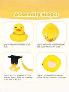 1 pieza Patito amarillo lindo con gafas y gorra de graduación, decoración para coche, decoración divertida de temporada de graduación, patito amarillo con gafas y birrete, diseñado para decorar el salpicadero del coche, flor de graduación y regalo pequeño de fiesta de graduación, decoración de graduación, centro de mesa para fiesta festiva, regalo de graduación - Doctor Pato - Ver 6