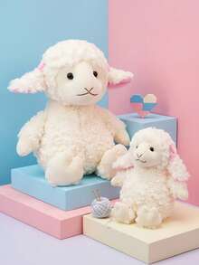 1pc Realistic Plush Sheep Stuffed Animal Doll, Soft Fluffy Lamb Goat Doll, Desktop Decor, Backpack Pendant, Home Decoration, Birthday/Valentine's Day/Easter Gift - White - View 4