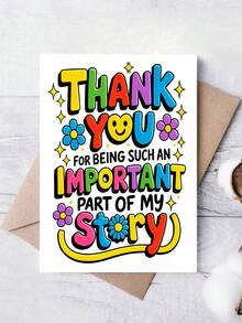 Heartfelt Thank You Card With "Thank You For Being Such An Important Part Of My Story" Message - Floral, Birthday, Wedding, Graduation, Teacher Appreciation - Elegant Thank You Note With Envelope - For Teachers, Friends, Family - A - View 10