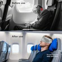 Travel Ows For Airplanes Airplane Head Strap With Silk Eye  For Slee Long Flights And Car Road Trips 360°Headrest Neck Support Stops Bobbing Small And Compact Gray - Gray - 查看 3
