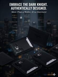 Warner Bros Wallet Superhero Features LD Card Case Slim Minimalist Front Pocket Blocking Wallet For Men And Women, Best Father's Day Gift Durable Bi-Fold Wallet With Multiple Card Slots - Black - View 7
