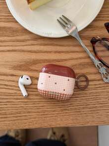 Niche Plaid Star Bow Bear Design Protective Case For AirPods Pro 1/2/3/4 Bluetooth Earphones - Brown - View 3