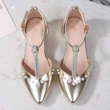 2026 New Style Teen Girls Spring Autumn All Season Casual Fashion Shoes, Student Performance High Heel Party Shoes - Gold - View 10