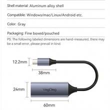 VegGieg USB 2.0 100Mbps 无线网络适配器，即插即用，Type-C/USB 转 RJ45 铝合金外壳，以太网转换器，兼容笔记本电脑、台式机、交换机 - 查看 11