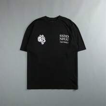 DARCSPORT European And American  Brand Short-Sleeve T-Shirts For Men And Women With Front And Back Prints - Black - View 3