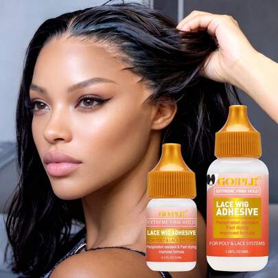  GOIPLE 超强粘性蕾丝假发胶水，防水蕾丝前假发胶水，适用于假发和接发，强力粘合，隐形速干（5ml/15ml/38ml 假发胶水和 30ml 假发胶水卸除剂）