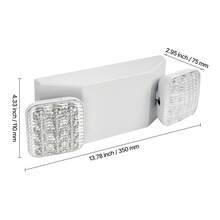 12 Pack Emergency Lights For Business, With Battery Backup, Commercial LED Emergency Exit Lighting Fixtures, AC 120/277V, With Two Square Head Adjustable, 90-Minute Backup, For Business, White - 12 Pack - View 10
