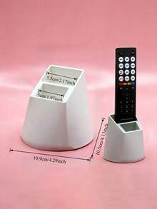 Soporte de mesa para control remoto, sin necesidad de perforar, diseño de 2 ranuras adecuado para controles remotos de TV, aire acondicionado y iluminación, excelente herramienta organizadora de escritorio, diseño minimalista y de moda - Multicolor - Ver 3