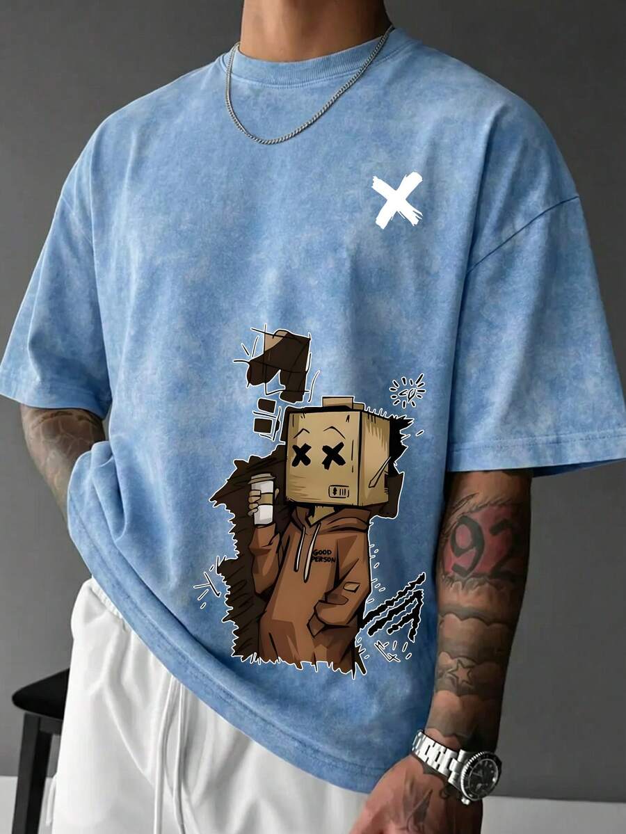 Simple Studio | Men's Retro Minimalist Washed Vintage Short Sleeve T-Shirt | Suitable For Summer Wear | Comfortable & Breathable | Leading Fashion
