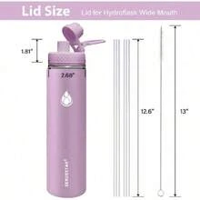 Spout Lid  Wide Mouth Bottle Fits 18 Oz 20 Oz 32 Oz 40 Oz 73 Oz,Chug Cap Flexible Handle Compatible, Takeya, , Wide Mouth Bottle,31245476 - 黃色 - 查看 8