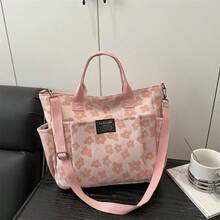 1个大容量单肩手提包，时尚简约休闲复古花卉设计，女士时尚休闲手提包，适合购物旅行，可装奶瓶、尿布、床单等。 - 彩色 - 查看 14