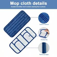1/2/4pcs Reusable Microfiber Mop Pads, Suitable For WetJet Washable Wet & Dry Floor Cleaning Replacement Pads, Size 11x5 Inches, Navy Blue - Blue - View 4