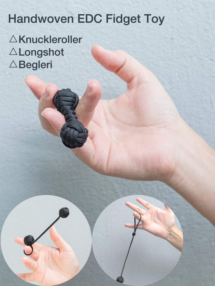 eyekan Handmade Woven Finger Strength Training Beads, Durable Paracord Finger Joint Roller Set, Portable Handheld Exercise Accessory, Unique Daily Carry Gift For Friends