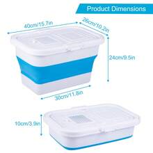 Collapsible Fishing Bucket With Lid, 13L  Foldable Washing Up Bowl With Vent & Drain Plug, Portable Storage Tub For Live Bait, Tackle, Camping, Caravan, Home & Car - trắng - Xem 4