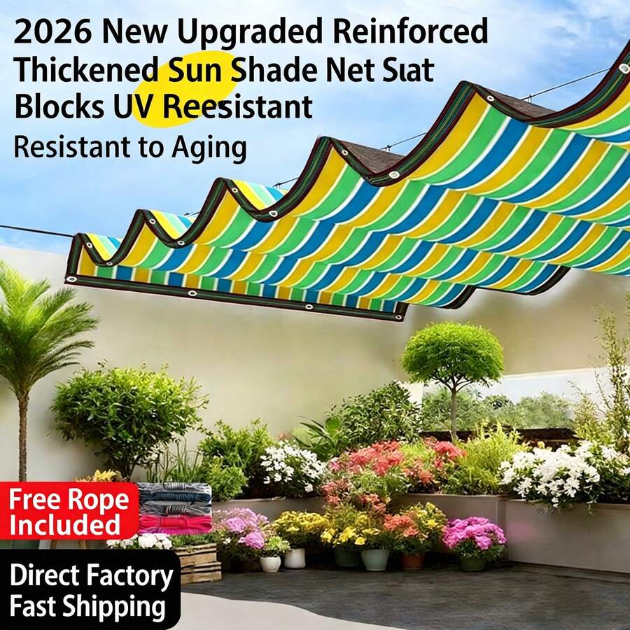 Four-Color Shade Net, Shade Cloth,Solar Screen,Shade Sail,Sun Screen,Shade Netting,Suitable For Courtyards, Farms,Pergolas, Patios, Plant Insulation Nets, Balconies, Garages, Lawns, Walls, Outdoor Activities, Privacy Screens, Fences, Awnings