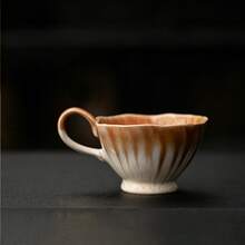 1个复古不对称陶瓷咖啡杯，中东咖啡杯，日式茶杯，ins风水杯，早餐杯，美式咖啡杯，意式浓缩咖啡杯，适合居家和办公使用，斋月、宰牲节礼物，易于清洗，节日礼物，情侣杯套装 - 彩色 - 查看 7